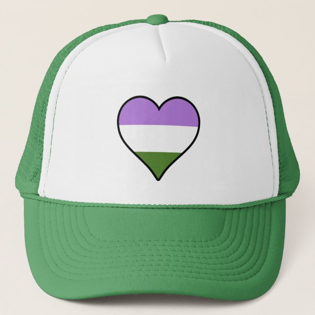 Genderqueer pride heart Trucker Hat (Front)