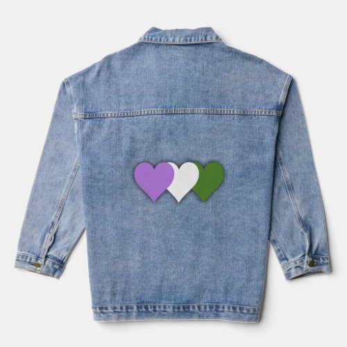 Genderqueer pride hearts    denim jacket