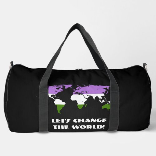 Genderqueer Pride Map of The World  Duffle Bag