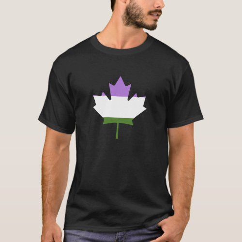 Genderqueer pride maple leaf T_Shirt