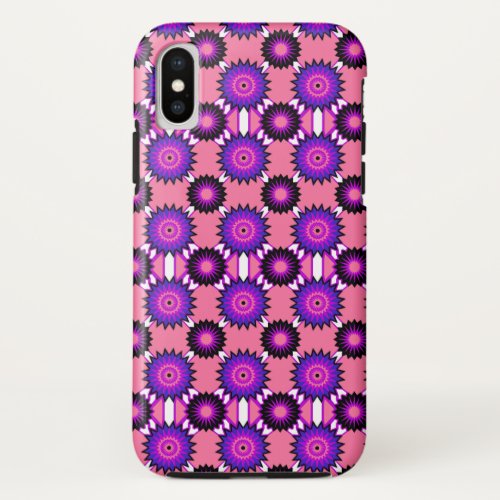 Genderqueer pride  pink mirror flower pattern Cas iPhone X Case