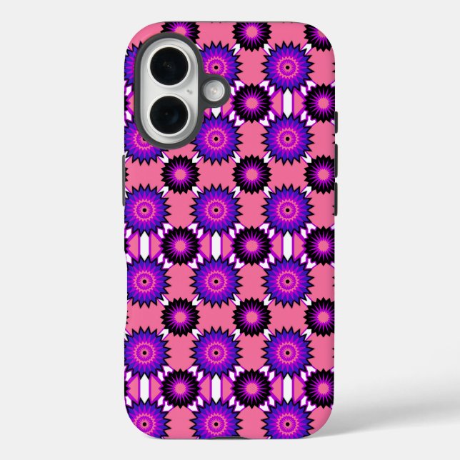 Genderqueer pride / pink mirror flower pattern Cas Case-Mate iPhone Case (Back)