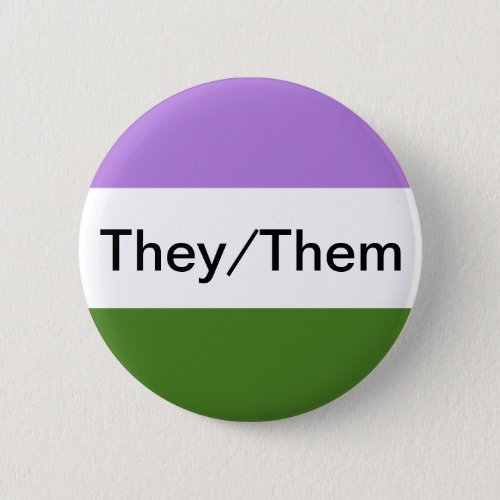 Genderqueer Pride Pronouns Button