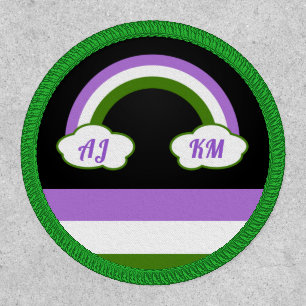 Genderqueer Pride rainbow with flag Patch