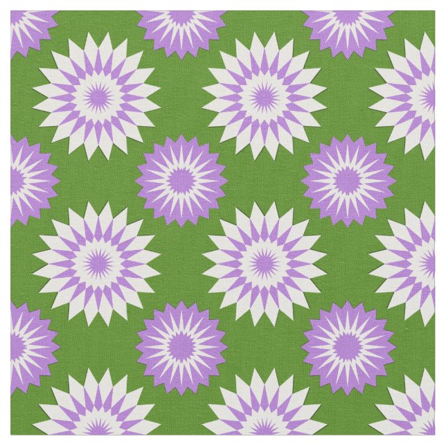 Genderqueer Pride seamless green floral pattern Fabric (Close Up)