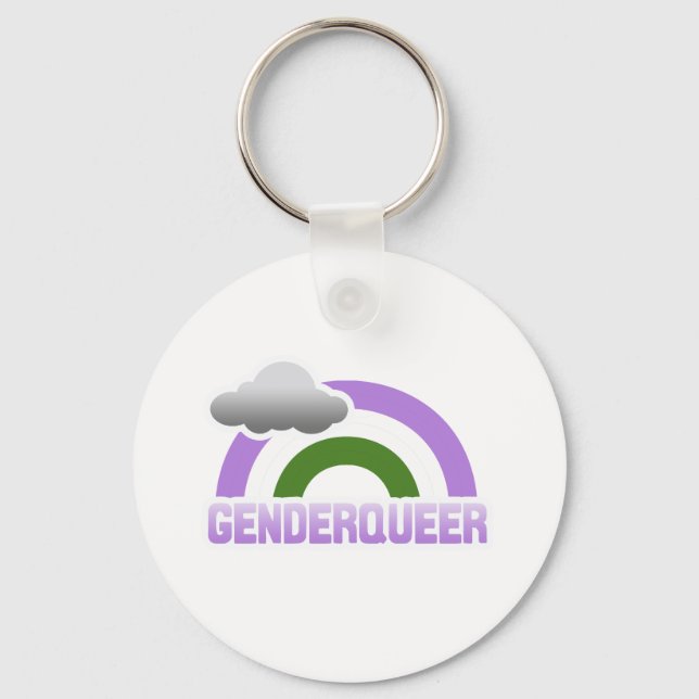 GENDERQUEER RAINBOW KEYCHAIN (Front)