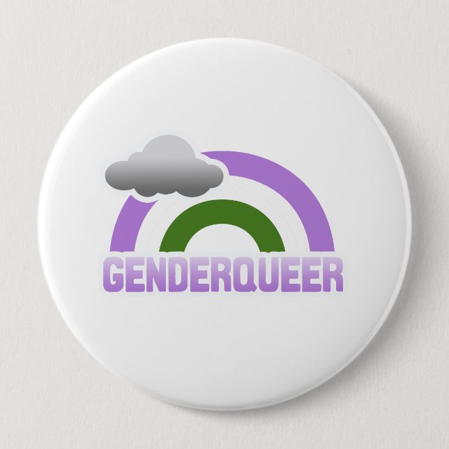 GENDERQUEER RAINBOW PINBACK BUTTON (Front)