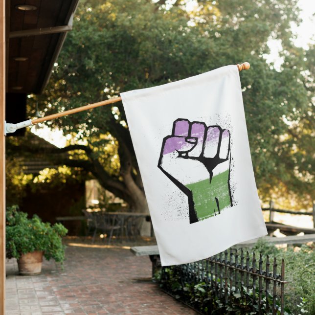 GENDERQUEER RESISTANCE HOUSE FLAG (In SItu)