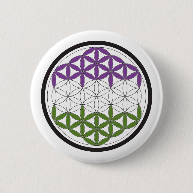 genderQueer sacred geometry Button (Front)