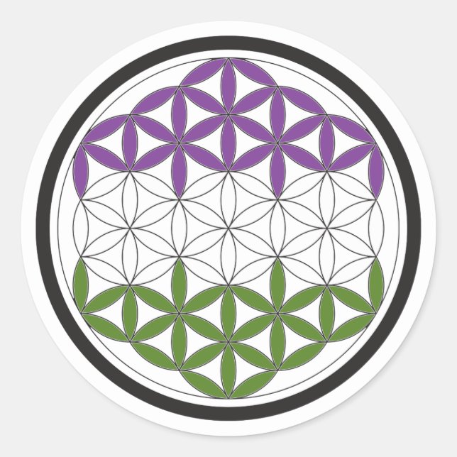 genderQueer sacred geometry Classic Round Sticker (Front)