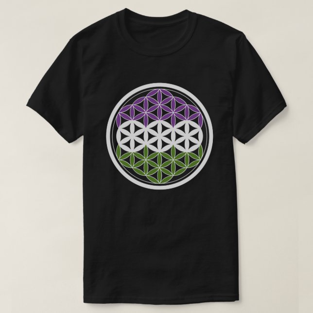 genderQueer sacred geometry T-Shirt (Design Front)