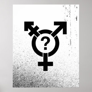 GENDERQUEER SYMBOL BLACK POSTER
