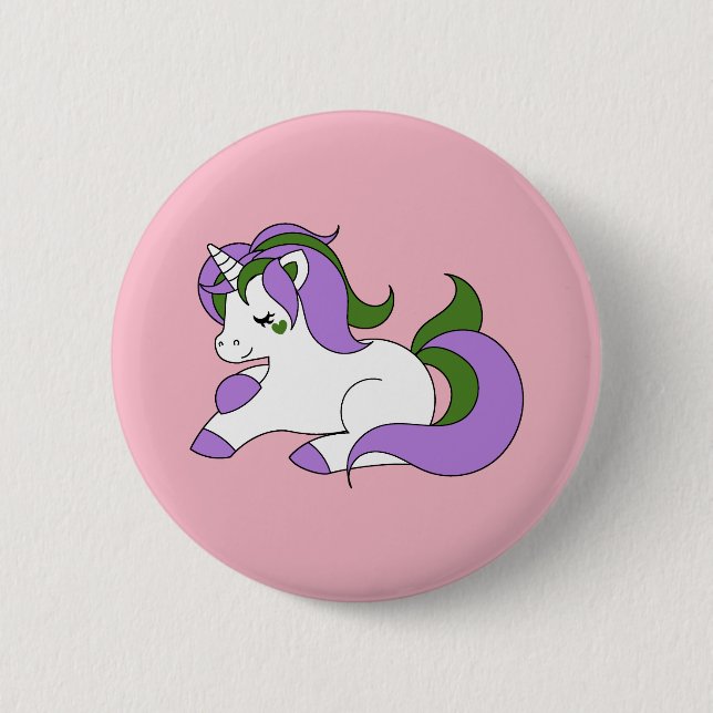 Genderqueer unicorn pinback button (Front)