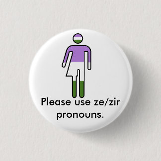 Genderqueer Ze/Zir Pronoun Buttons