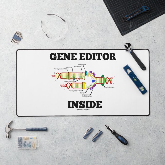Gene Editor Inside DNA Replication Humor Desk Mat (Workstation)