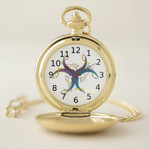 Gene Splicing Bio Hazard Symbol Pocket Watch