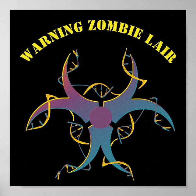 Gene Splicing Bio Hazard Symbol Poster (Front)