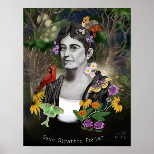 Gene Stratton Porter Portrait Digital Painting Poster