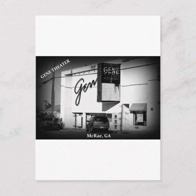 GENE THEATER - McRae, Georgia Postcard (Front)