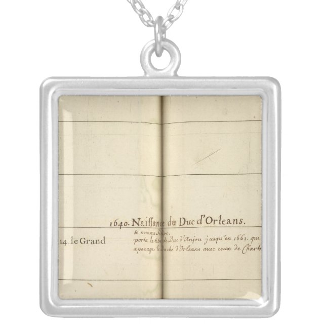 Genealogical Table, France Silver Plated Necklace (Front)