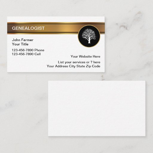 Customizable Genealogist Business Cards