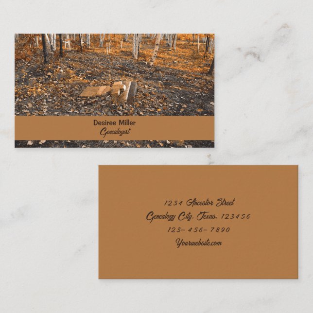 Genealogist Cemetery Autumn Business Card (Front/Back)
