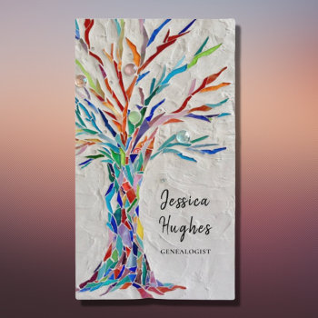 Genealogist Family Tree Business Card by SewMosaic at Zazzle