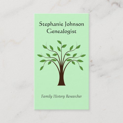 Genealogist Genealogy Tree Custom Business Card 1