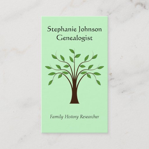 Customizable Genealogist Genealogy Tree Custom Business Card 1