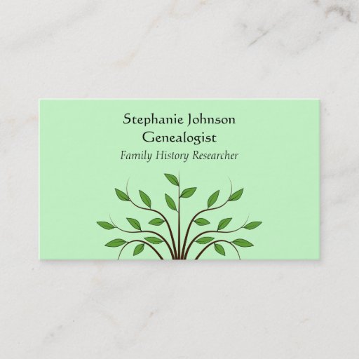 Customizable Genealogist Genealogy Tree Custom Business Card 2