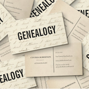 Genealogist Historic Researcher Vintage Writing Business Card