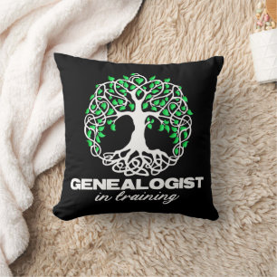 Genealogist In Training Funny Genealogy Tree Gifts Throw Pillow