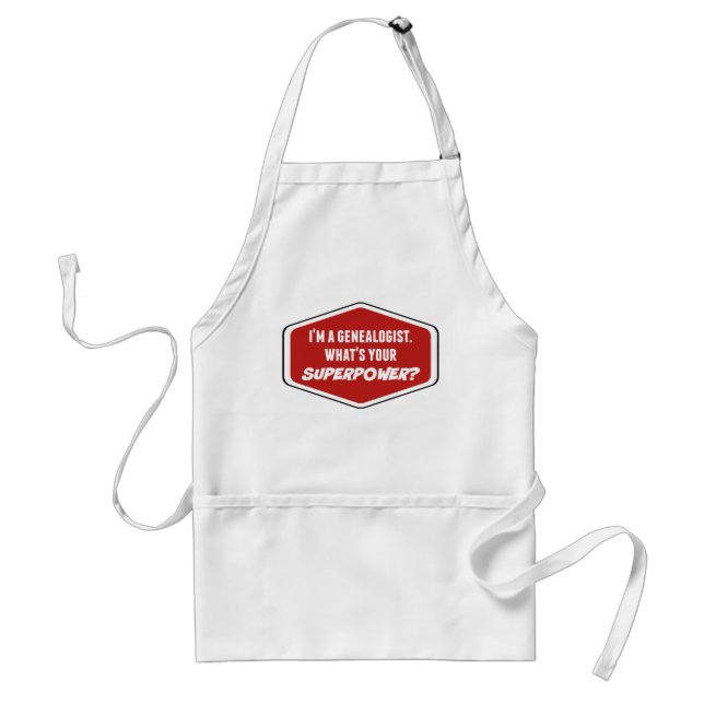 Genealogist Superpower Custom Apron (Front)