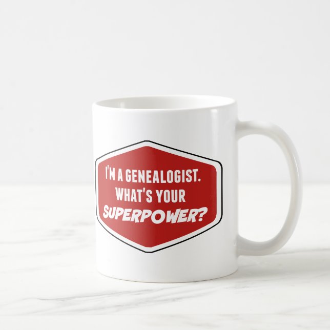 Genealogist Superpower Custom Coffee Mug (Right)