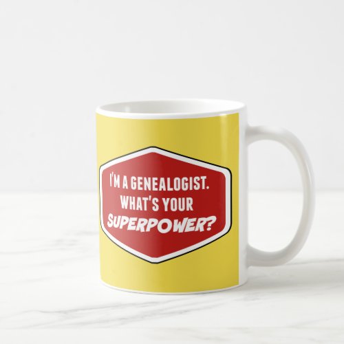 Genealogist Superpower Custom Yellow Mug