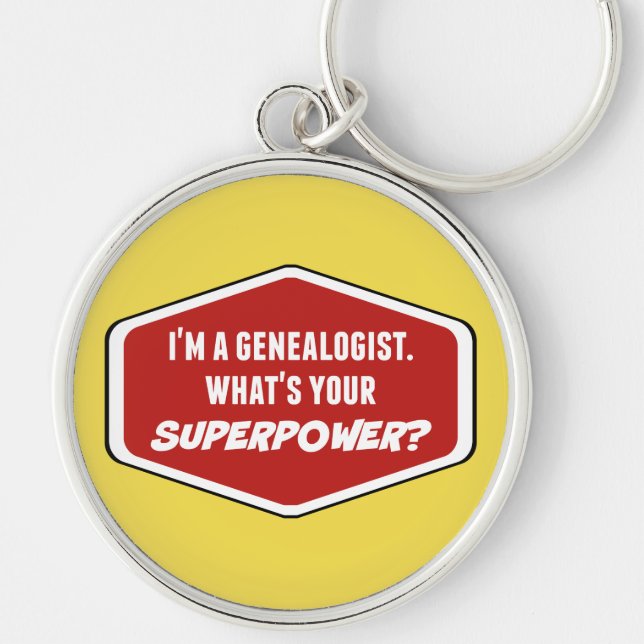 Genealogist Superpower Keychain (Front)