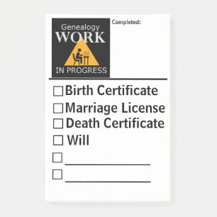 Genealogists Record Keeping Post It Notes