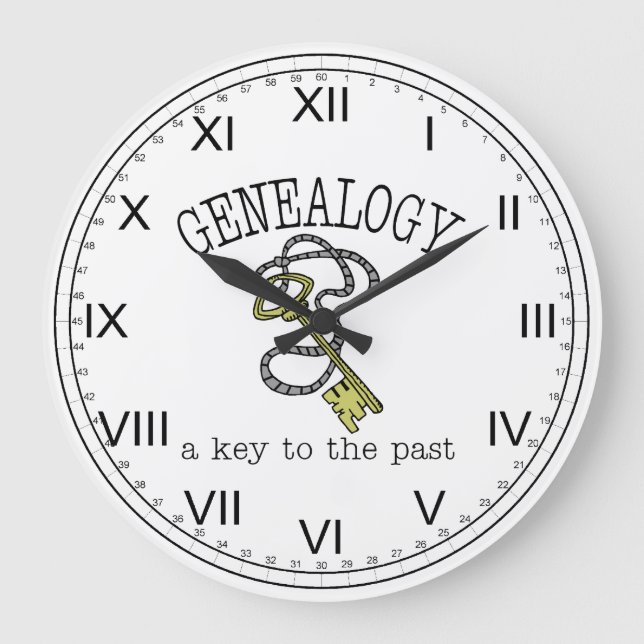 Genealogy a Key to the Past Large Clock (Front)