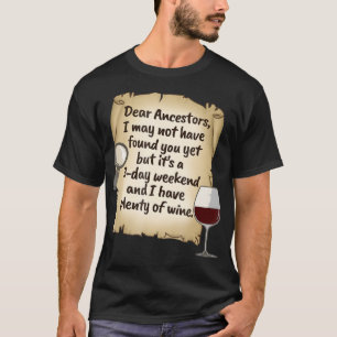 Genealogy Ancestry Ancestor Family Tree Wine Shirt