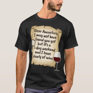 Genealogy Ancestry Ancestor Family Tree Wine Shirt