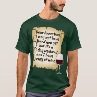 Genealogy Ancestry Ancestor Family Tree Wine T-Shirt