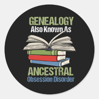 Genealogy Ancestry For Genealogist Students Classic Round Sticker