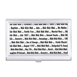 Genealogy Blah Blah Blah Business Card Holder