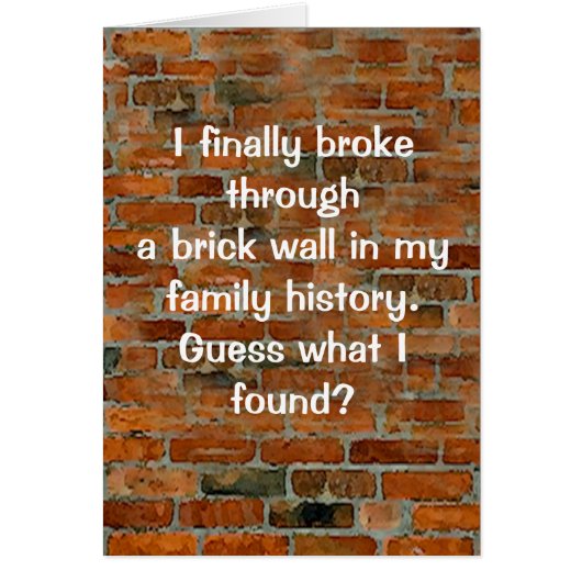 Genealogy Brick Wall Cards (Front)