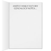 GENEALOGY CARD ~ DESIGNED TO SHARE FAMILY HISTORY! (Inside (Right))