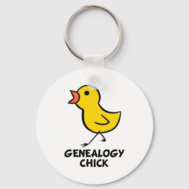 Genealogy Chick Keychain (Front)