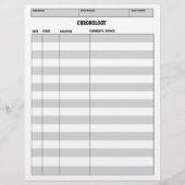 Genealogy Chronology Sheet (Front)