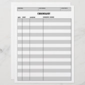 Genealogy Chronology Sheet (Front/Back)