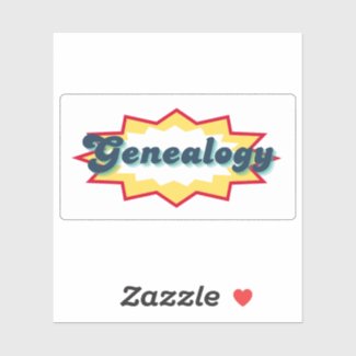 Genealogy, comic book pop design sticker