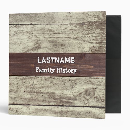 Genealogy Family History Rustic Barn Wood Reunion 3 Ring Binder